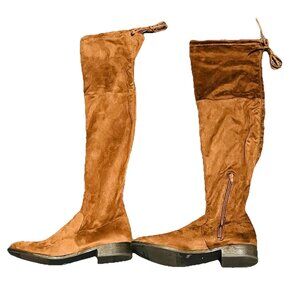 A New Day Shoes Womens Size 11 Brown Tall Dress Boot Heeled Zip Lace Up